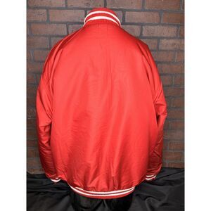 JH Design Cincinnati Reds Reversible Varsity Jacket Red Wool Leather Mens XL